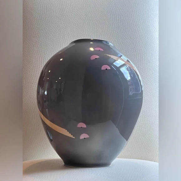Vintage ceramic vase 1980s contemporary Signed Harris & Stiles 1983 - Picture 4 of 7